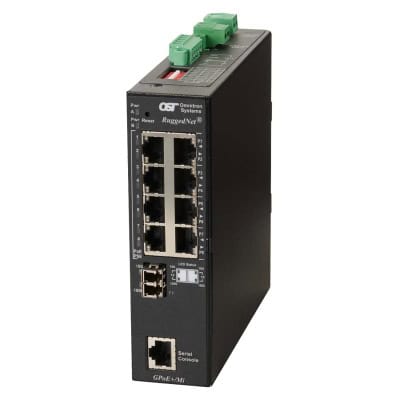 RuggedNet GPoE+ Mi 1xLC 8xRJ-45 2xDC