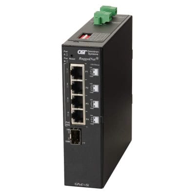 RuggedNet GPoE+ Si 1xSFP 4xRJ-45 2xDC