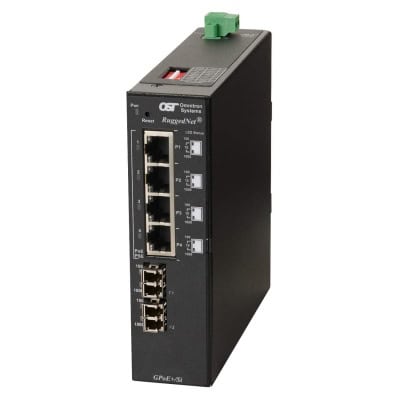 RuggedNet GPoE+ Si 2xLC 4xRJ-45 1xDC