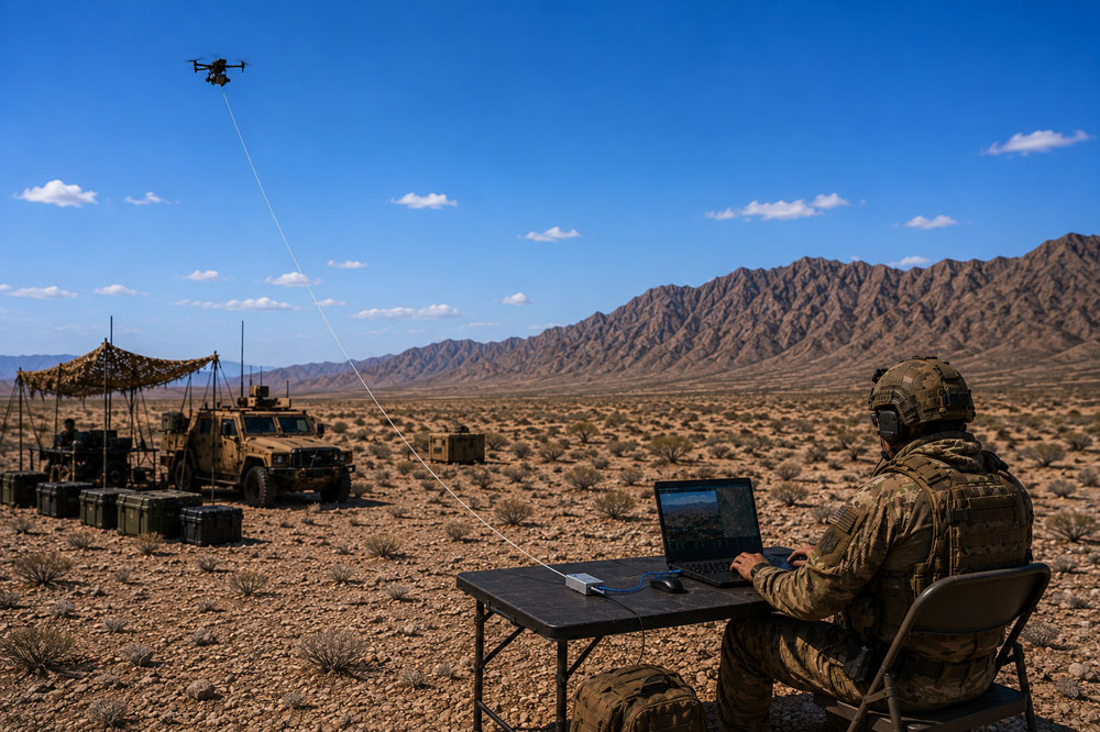 fiber tethered drone